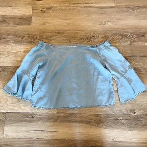 Off the shoulder Jean shirt